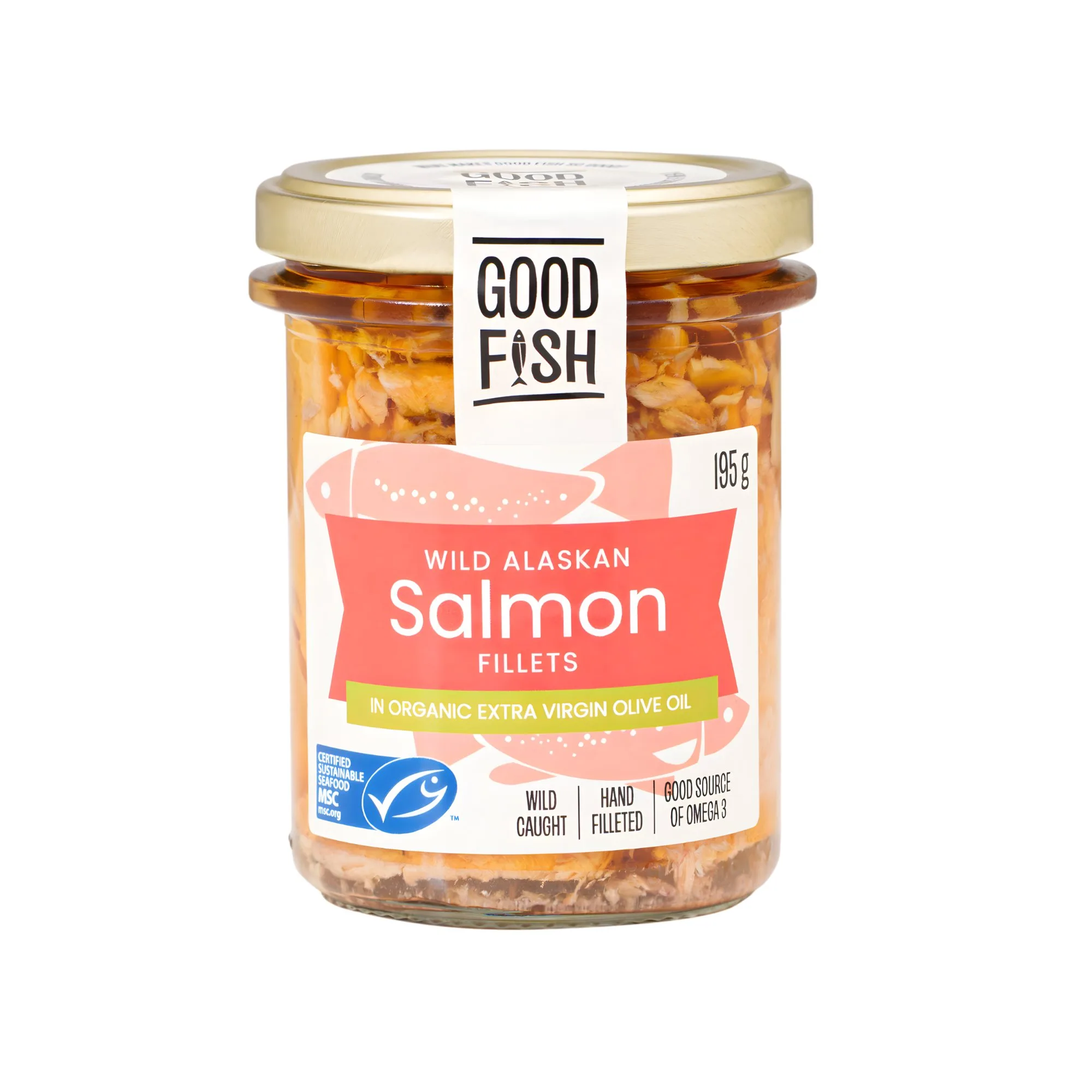 Alaskan Salmon in Organic EVOO - Wild Caught, 2 x 195g Jar — image 1 of 2