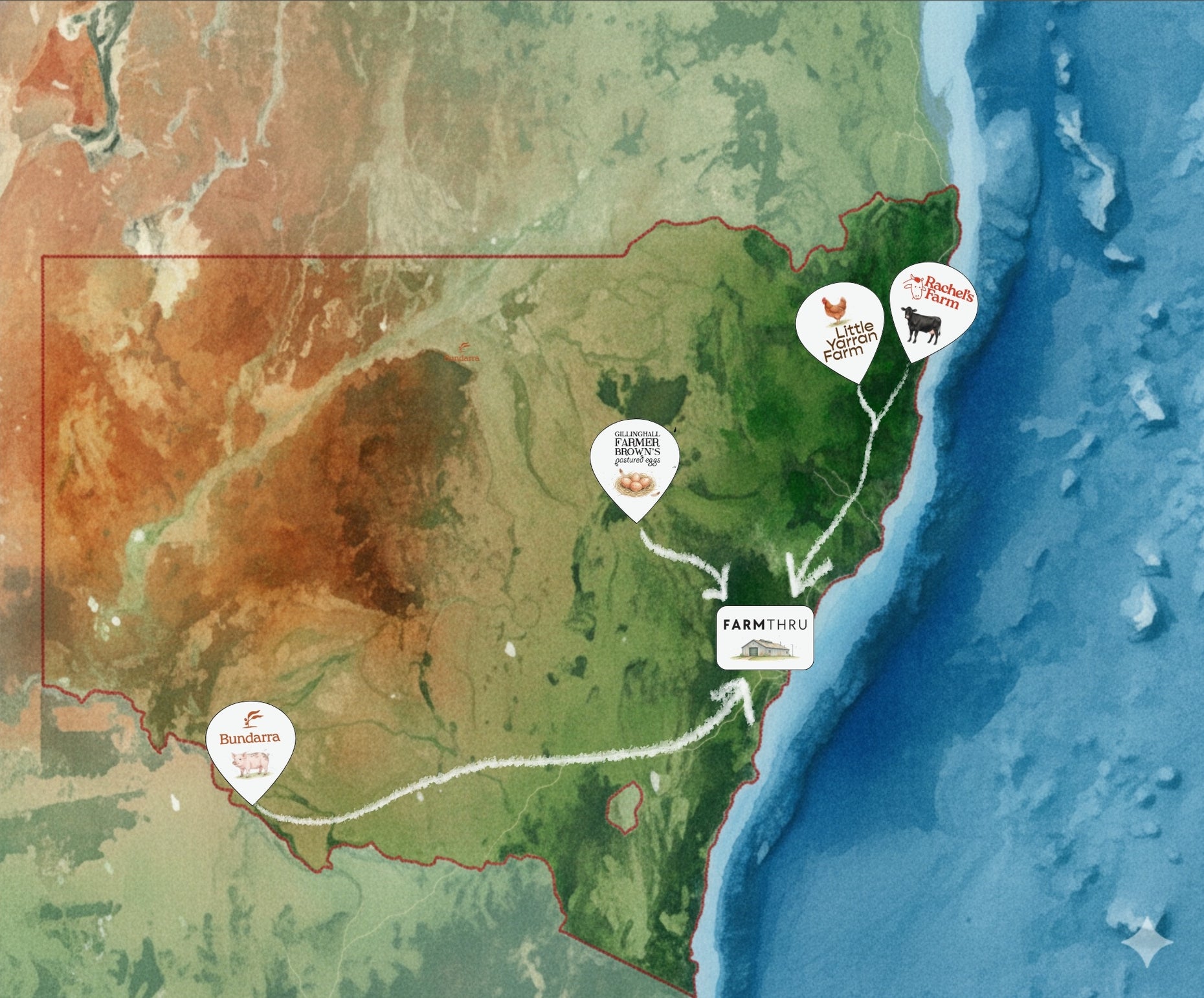 Farmthru partner farms map