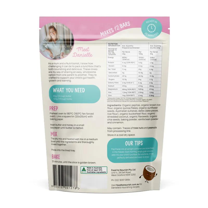 Lunchbox Baking Mix - Muesli Bar Slice, 360g - alternate