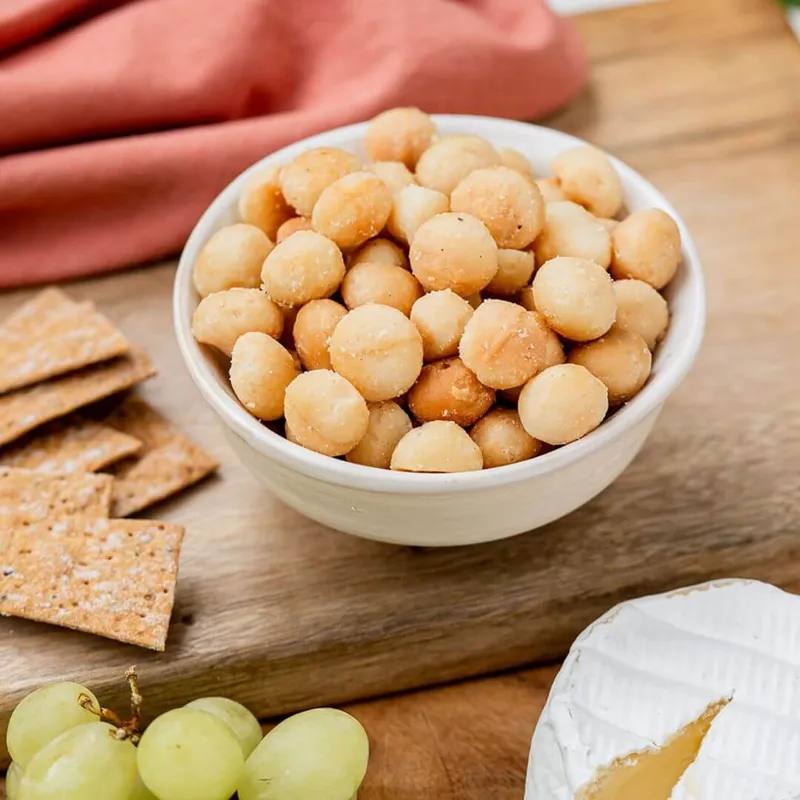 Oven Roasted Macadamias with Pink Lake Salt - alternate